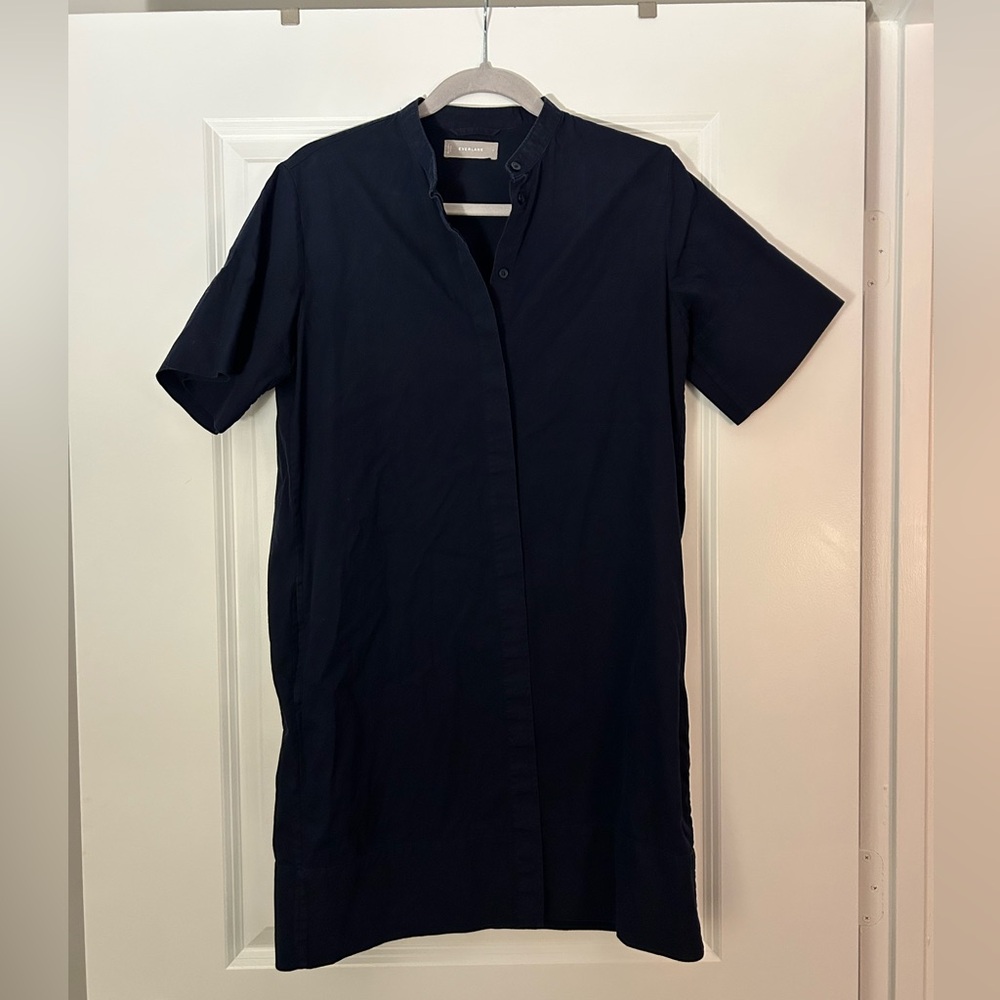 Everlane navy blue shirt dress - Picture 4 of 4